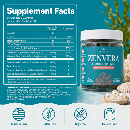 Zenvera Sea Moss & Pearl Powder Gummies
