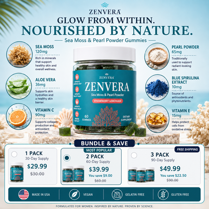 Zenvera Sea Moss & Pearl Powder Gummies