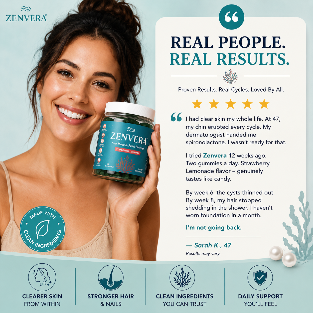 Zenvera Sea Moss & Pearl Powder Gummies
