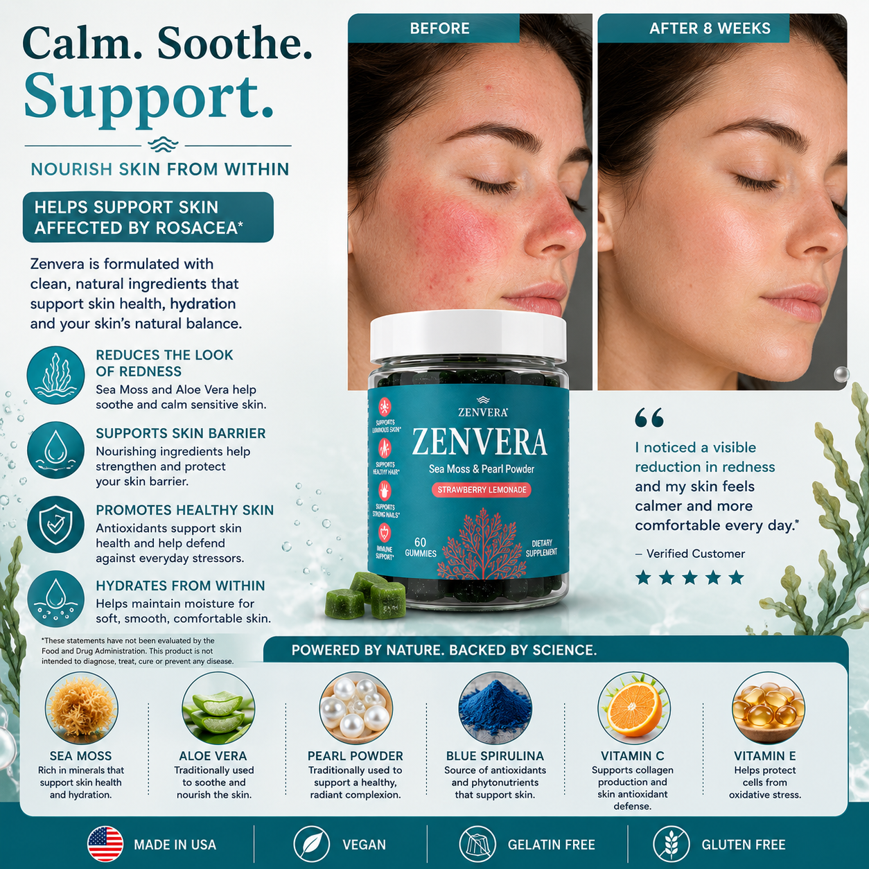 Zenvera Sea Moss & Pearl Powder Gummies